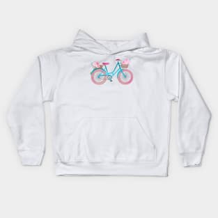 Spring bicycle with flowers Kids Hoodie